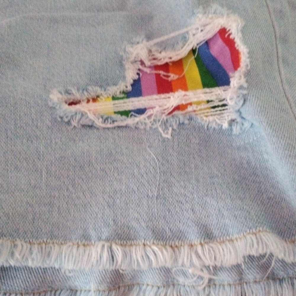 target rainbow pride jean cutoff overalls - Picture 4 of 6